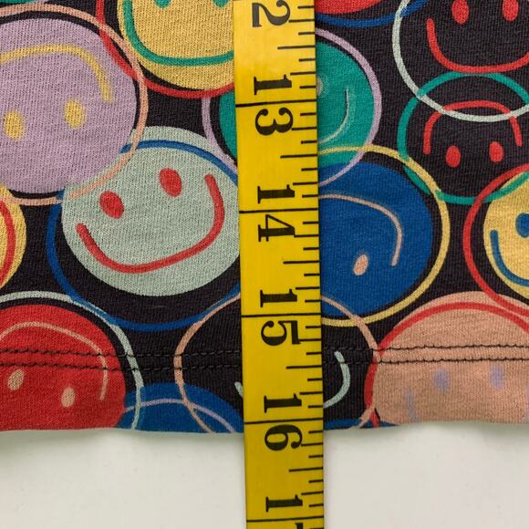 GLASSWORKS LONDON Large Tee Smiley Face Cropped Crew Neck Oversized Artsy Cotton - Picture 10 of 10